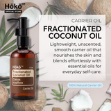 Hōkō Fractionated Coconut Oil – 100% Natural Carrier Oil for Essential Oil Dilution Blending & Skincare