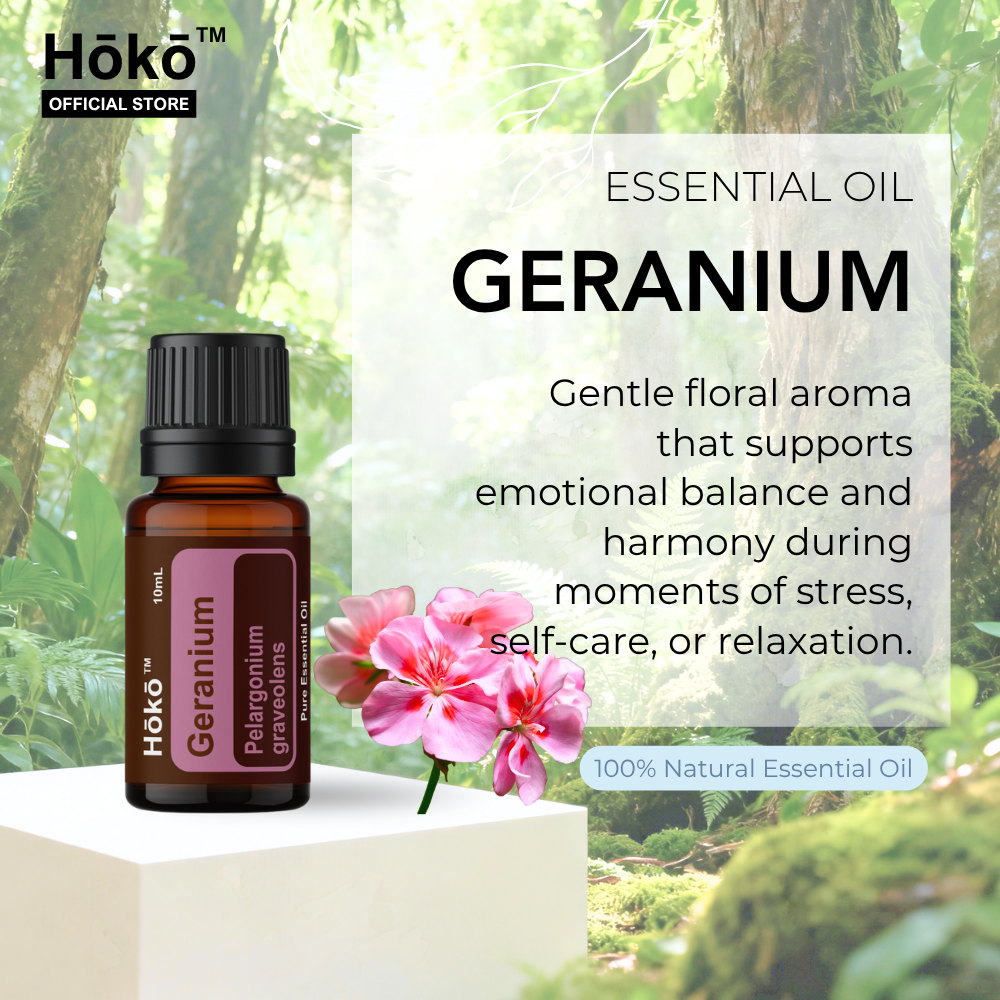 Geranium Essential Oil 10ml 100% Natural Pure Single Oil | Hōkō