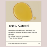 Hōkō Fractionated Coconut Oil – 100% Natural Carrier Oil for Essential Oil Dilution Blending & Skincare