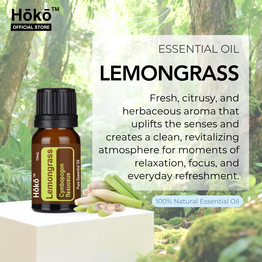 Lemongrass Essential Oil 10ml 100% Natural Pure Single Oil | Hōkō